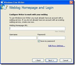 homepage login info thumb Blogging Made Easy by "Windows Live Writer"   A Small Review