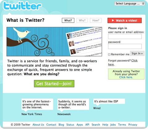 old twitter homepage Twitter HomePage Re designed