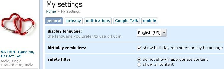 Orkut safty filter Orkut adds a Family Friendly Feature   Safety Filter