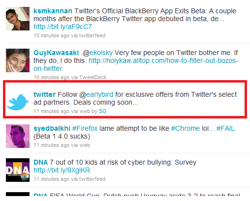 twitter ad earlybird Twitter @earlybird to lay Golden Eggs!