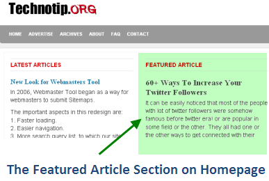 Featured section How To Show A WordPress Post As Featured Article