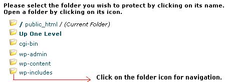 navigation folders password protect Assign Password to a Directory via cpanel