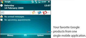 WindowsMobile app screen Get Google Mobile App on your Windows Mobile