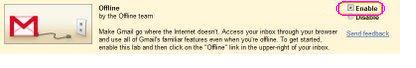 Gmail Labs enable disable Read, Reply, offline using GMail
