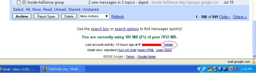 last login gmail Gmail feature