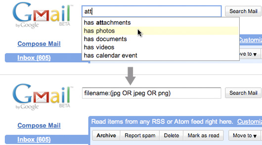 search autocomplete operators On April 1st 2009, GMail turned 5