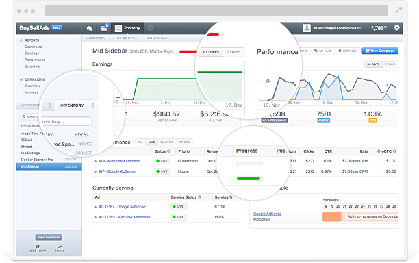 ad serving dashboard BuySellAds PRO 3 small BuySellAds PRO Announced