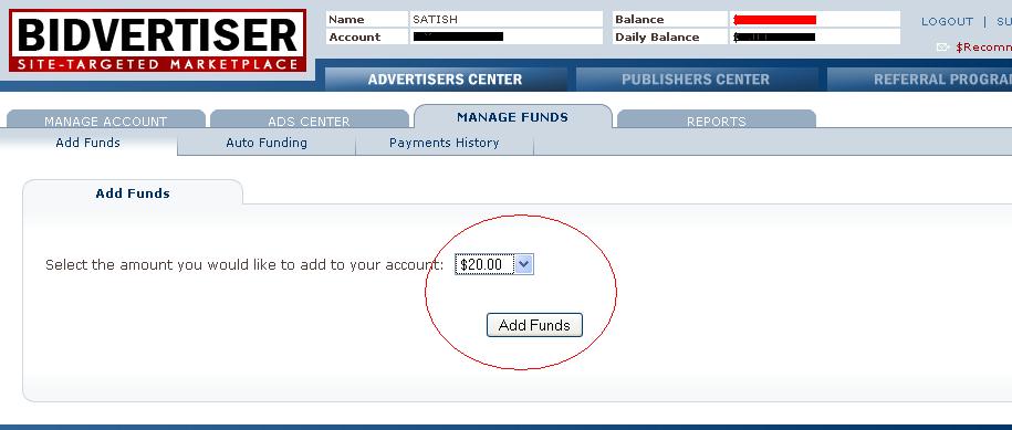Get 20$ FREE Advertising credit of Bidvertiser, using paypal a/c bidvertiser add fund Get 20$ FREE Advertising credit of Bidvertiser, using paypal a/c