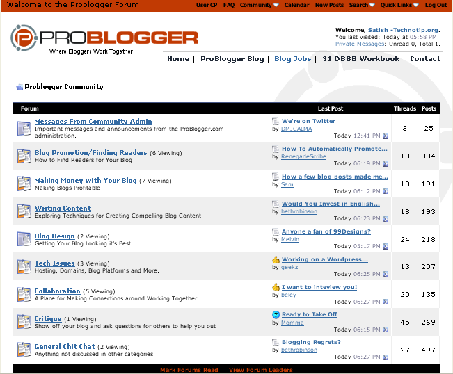 problogger community First Look at ProBlogger.com[munity]