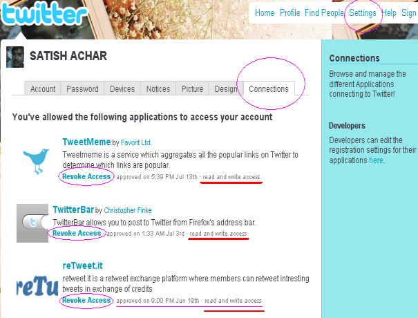 twitter access revoke Is your a/c used to SPAM Twitter?